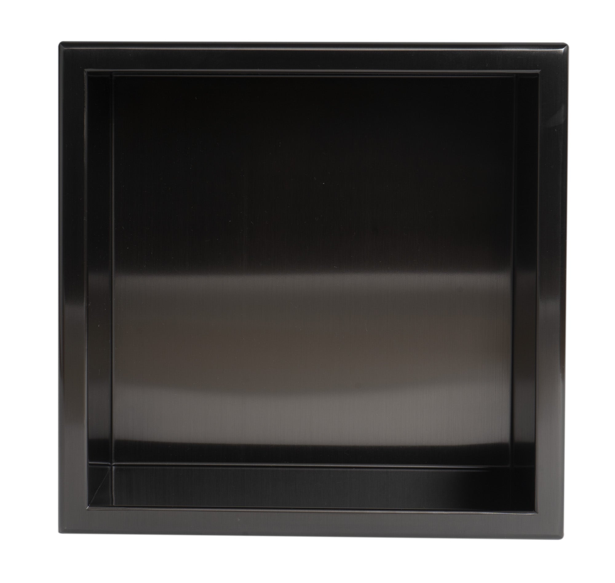 ALFI brand ABNP1212-BB 12" x 12" Brushed Black PVD Stainless Steel Square Single Shelf Shower Niche, 20 Gauge