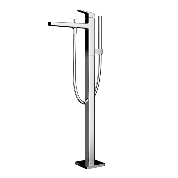 TOTO GB Freestanding Bathroom Tub Filler with COMFORT GLIDE and COMFORT WAVE, Polished Chrome, Brass, TBG10306U#CP