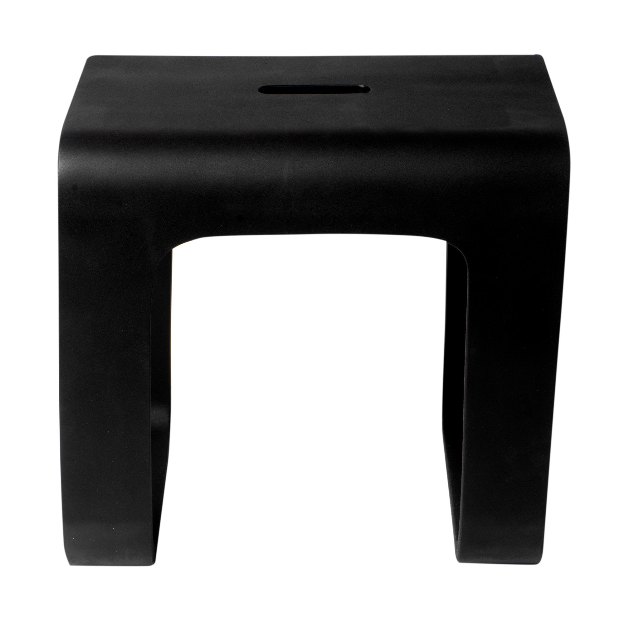 ALFI brand ABST99BM Black Matte Solid Surface Resin Bathroom / Shower Stool