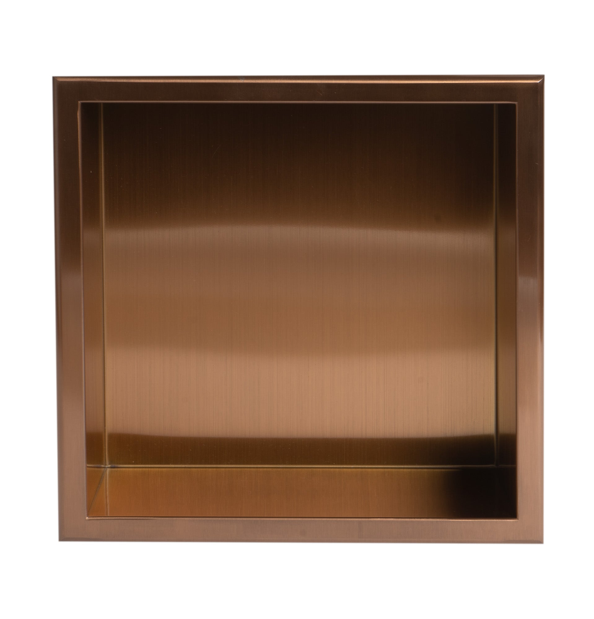 ALFI brand ABNP1212-BC 12" x 12" Brushed Copper PVD Stainless Steel Square Single Shelf Shower Niche, 20 Gauge