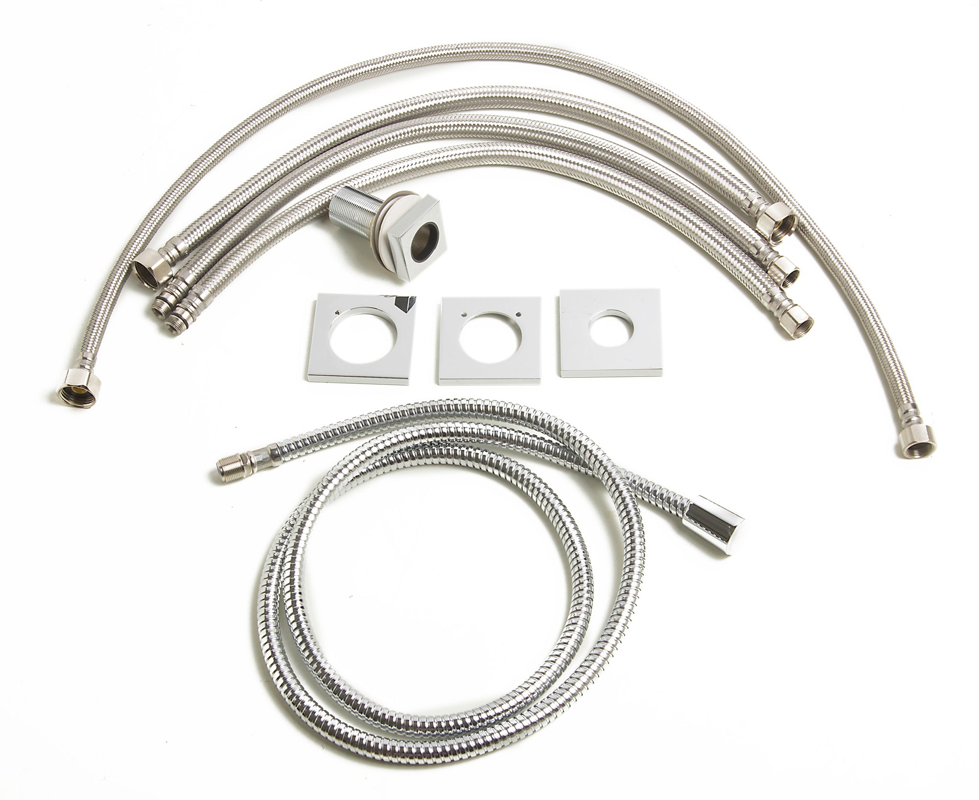 Alternate Image for ALFI brand Brass, AB2322-PC Polished Chrome Deck Mounted Tub Filler and Square Hand Held Shower Head