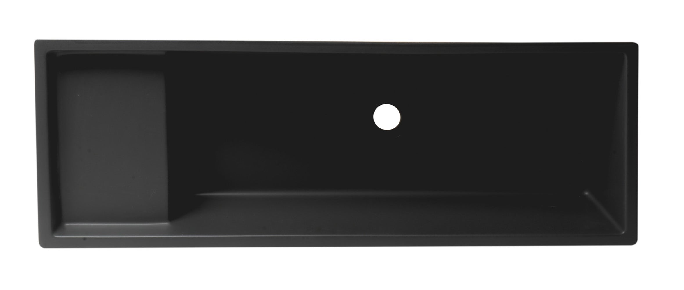 Alternative View of ALFI brand 39.4" x 14.6" Rectangle Above Mount or Semi Recessed Fireclay Bathroom Sink, Black Matte, No Faucet Hole, AB39TRBM