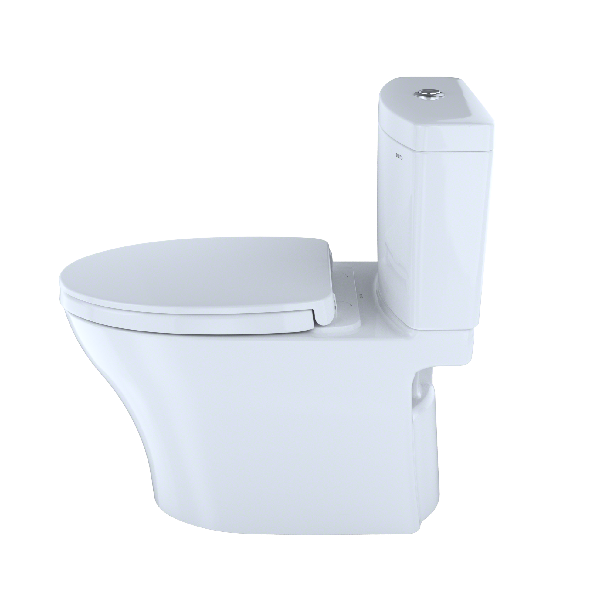 TOTO Aquia IV WASHLET+ Two-Piece Elongated Dual Flush 1.28 and 0.9 GPF Toilet with CEFIONTECT, Cotton White, Vitreous China, MS446124CEMGN#01