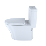 TOTO Aquia IV WASHLET+ Two-Piece Elongated Dual Flush 1.28 and 0.9 GPF Toilet with CEFIONTECT, Cotton White, Vitreous China, MS446124CEMGN#01