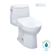 TOTO WASHLET+ UltraMax II One-Piece Elongated 1.28 GPF Toilet with Auto Flush WASHLET+ S7A Contemporary Bidet Seat, Cotton White, Vitreous China|Plastic, MW6044736CEFGA#01