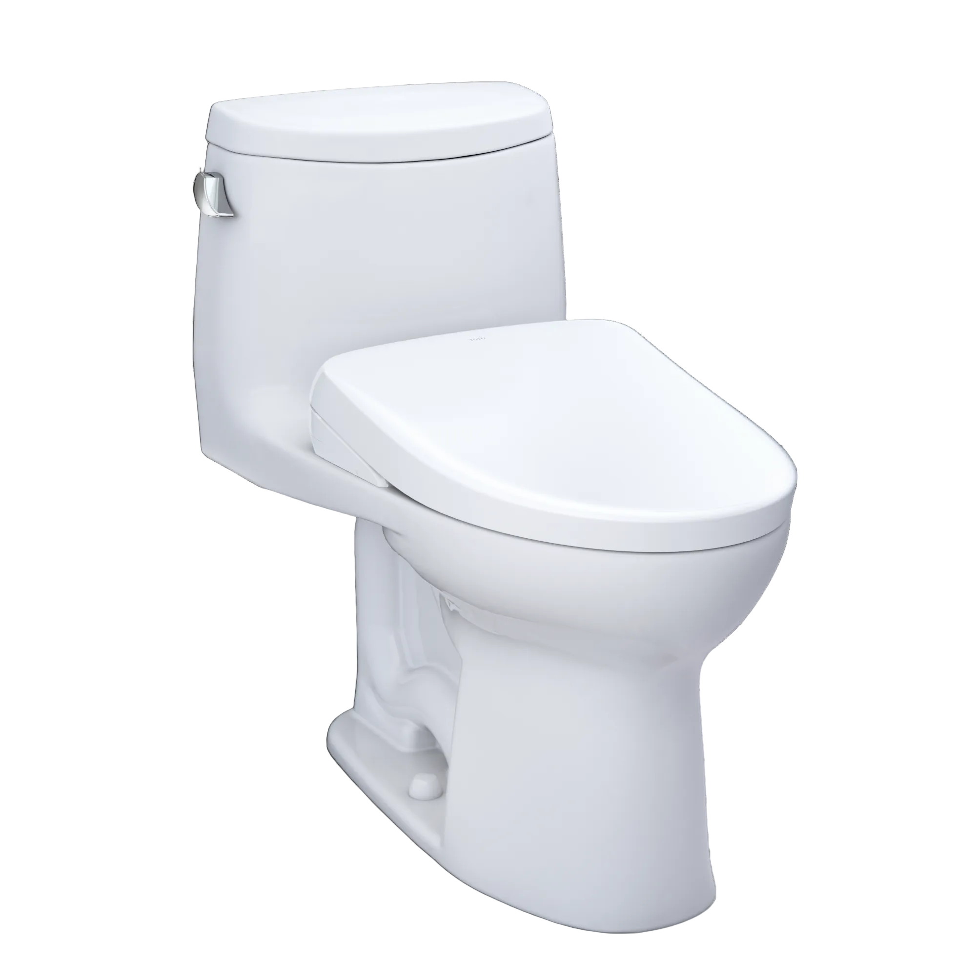 TOTO WASHLET+ UltraMax II One-Piece Elongated 1.28 GPF Toilet and WASHLET+ S7 Contemporary Bidet Seat, Cotton White, Vitreous China|Plastic, MW6044726CEFG#01