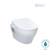 TOTO WASHLET+ EP Wall-Hung Elongated Toilet with S7A Contemporary Bidet Seat and DuoFit In-Wall 0.9 and 1.28 GPF Auto Dual-Flush Tank System, Matte Silver, Vitreous China|Plastic, CWT4284736CMFGA#MS