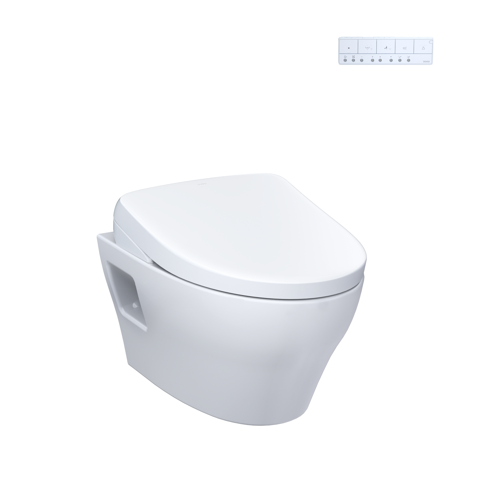 TOTO WASHLET+ EP Wall-Hung Elongated Toilet with S7 Contemporary Bidet Seat and DuoFit In-Wall 0.9 and 1.28 GPF Dual-Flush Tank System, Matte Silver, Vitreous China|Plastic, CWT4284726CMFG#MS