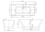 ALFI brand 67" Acrylic Free Standing Rectangle Soaking Bathtub, White, AB8840