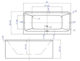 ALFI brand 59" Acrylic Free Standing Rectangle Soaking Bathtub, White, AB8858