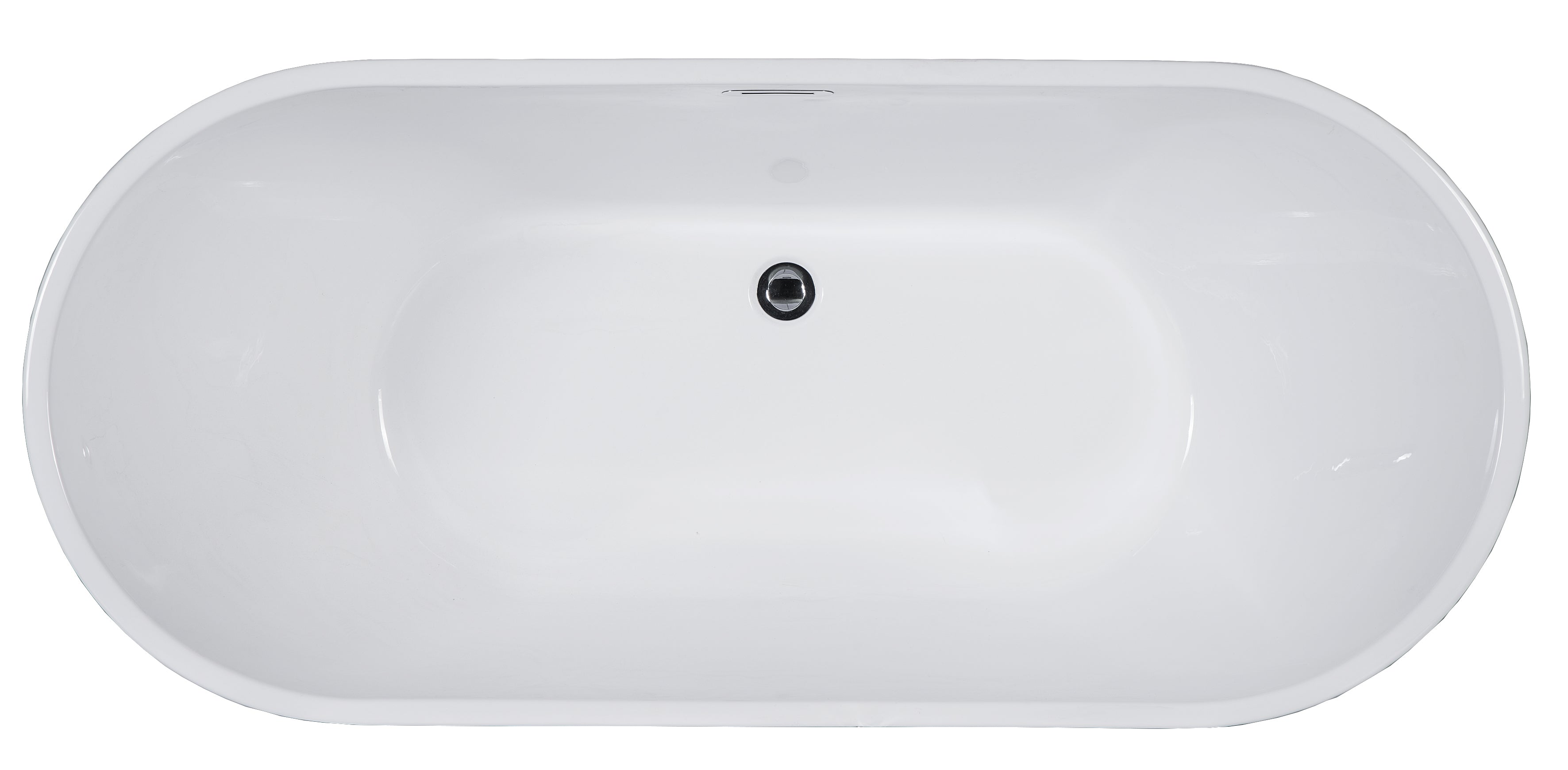 ALFI brand 59" Acrylic Free Standing Oval Soaking Bathtub, White, AB8838