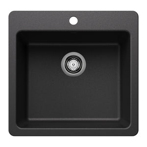 Alternate Image for Blanco Liven 21" Dual Mount Silgranit Kitchen Sink, Anthracite, 1 Faucet Hole, 443227