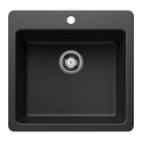 Blanco Liven 21" Dual Mount Silgranit Kitchen Sink, Anthracite, 1 Faucet Hole, 443227