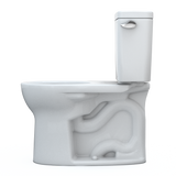 TOTO Drake Two-Piece Round 1.28 GPF Universal Height TORNADO FLUSH Toilet with CEFIONTECT, Cotton White, Vitreous China, CST775CEFRG#01