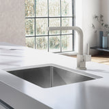 Blanco Quatrus 25" Undermount Stainless Steel Kitchen Sink, Satin Polish, 18 Gauge, No Faucet Hole, 443146