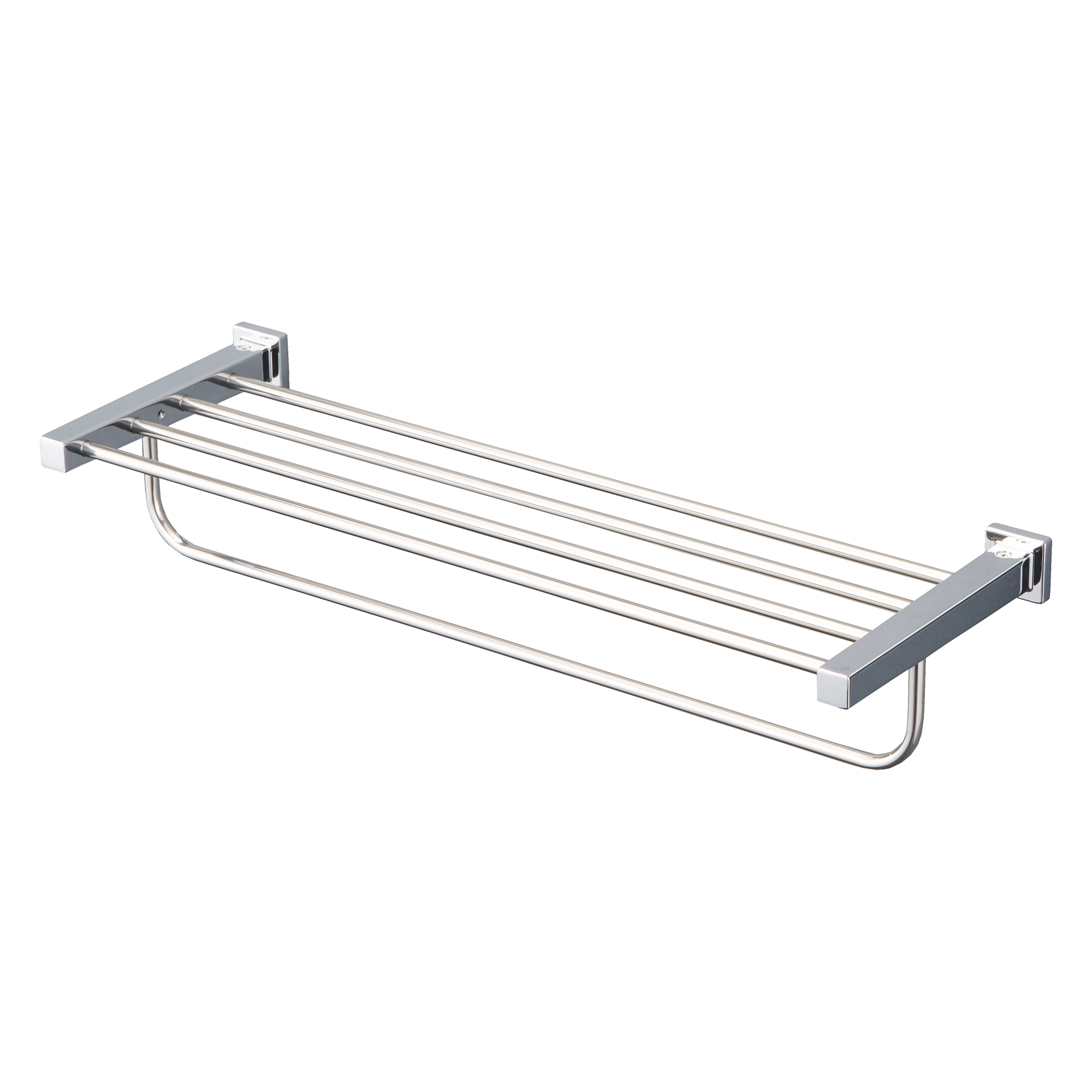 TOTO L Series Square Towel Shelf with Hanging Bar, Polished Chrome, Zinc Alloy|Stainless Steel, YTS408BU#CP