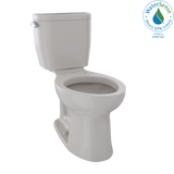 TOTO Entrada Two-Piece Elongated 1.28 GPF Universal Height Toilet, Sedona Beige, Vitreous China, CST244EF#12