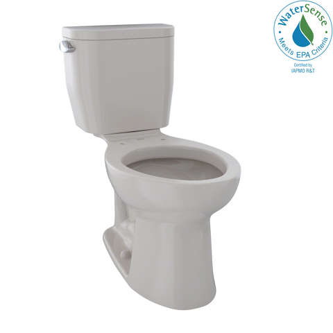 TOTO Entrada Two-Piece Elongated 1.28 GPF Universal Height Toilet, Sedona Beige, Vitreous China, CST244EF#12