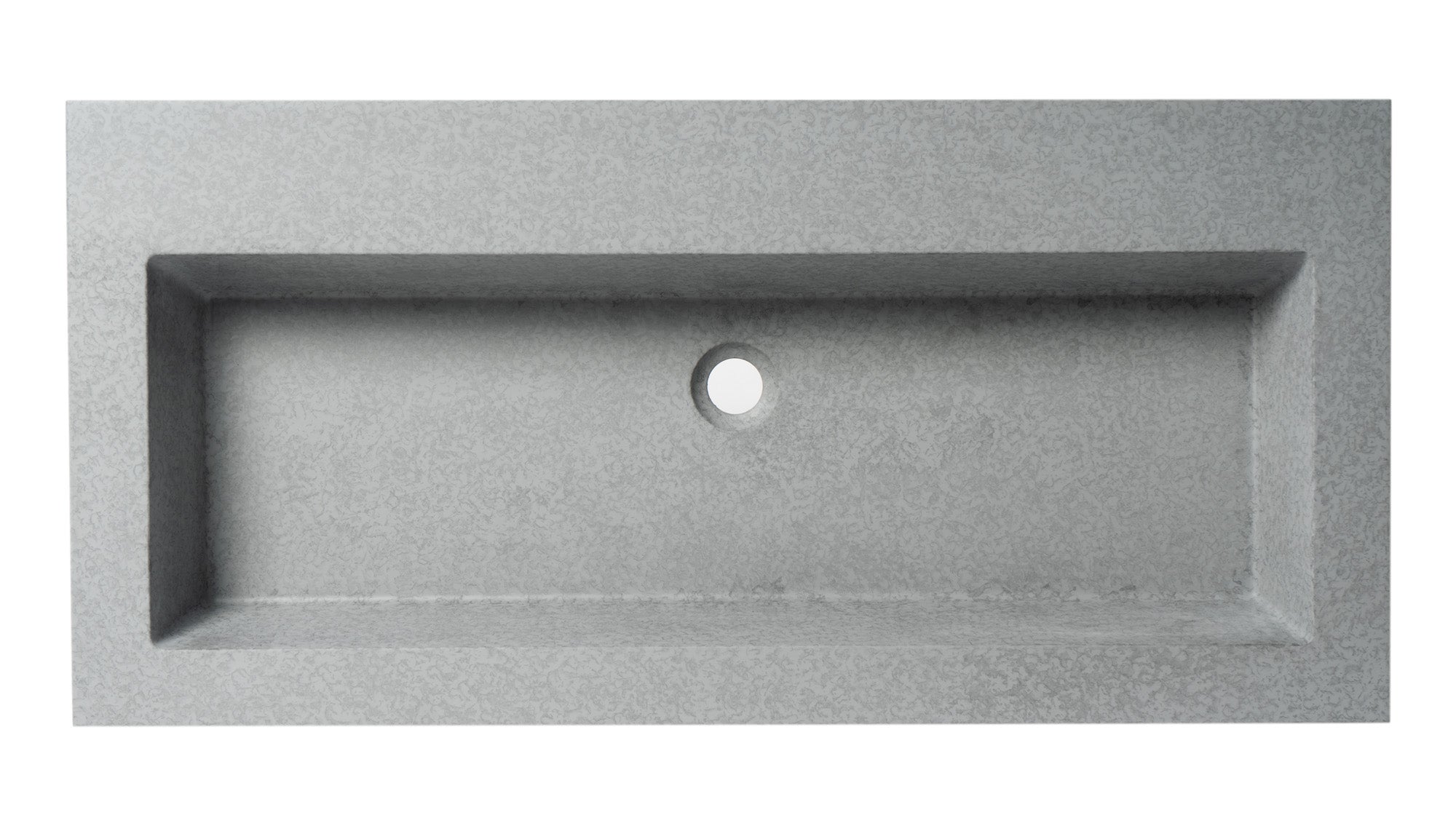 ALFI brand 39.25" x 18.5" Rectangle Above Mount or Semi Recessed Concrete Bathroom Sink, Gray Matte, No Faucet Hole, ABCO40TR
