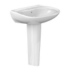 TOTO Prominence Oval Basin Pedestal Bathroom Sink with CeFiONtect for Single Hole Faucets, Cotton White, Vitreous China, LPT242G#01