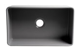 ALFI brand 30" Fireclay Farmhouse Sink, Gray Matte, No Faucet Hole, ABF3018-GM