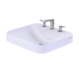 TOTO Arvina Rectangular 20" Vessel Bathroom Sink with CEFIONTECT for 8 Inch Center Faucets, Cotton White, Vitreous China, LT415.8G#01