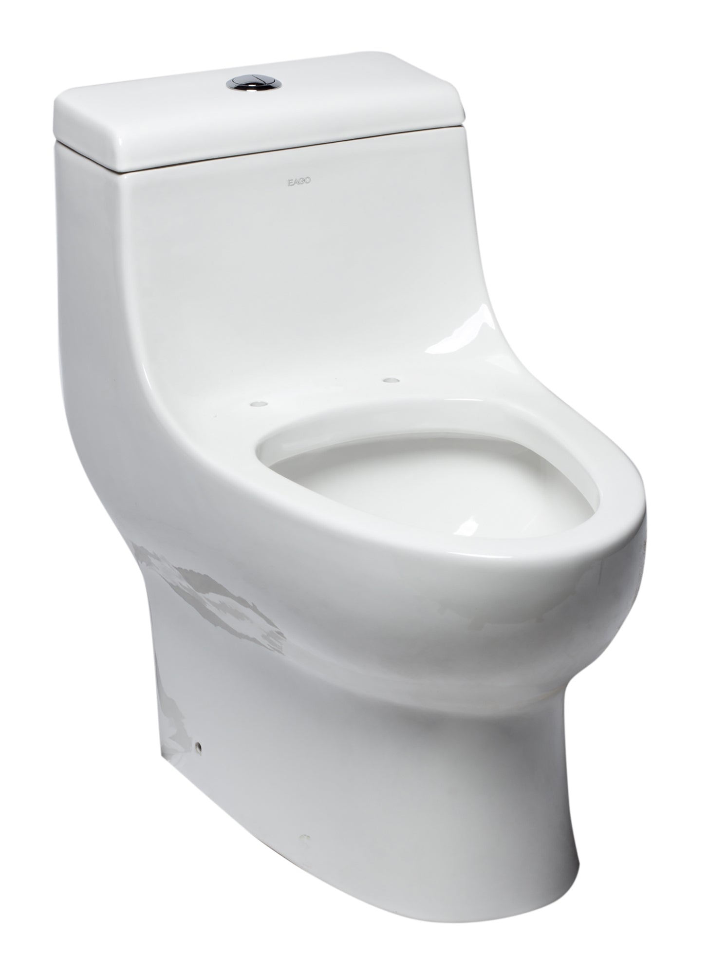 EAGO Porcelain, White, TB358 Dual Flush One Piece Elongated Ceramic Toilet