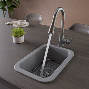 ALFI brand 19 rectangle fireclay bar/prep sink gray matte product image