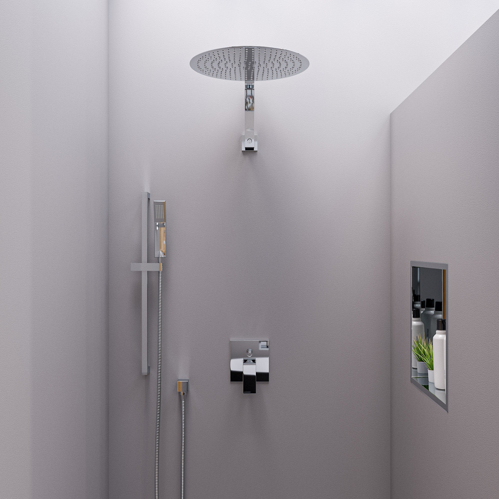 Alternative View of ALFI brand AB7606-PC Polished Chrome Sliding Rail Hand Held Shower Head Set with Hose, Brass
