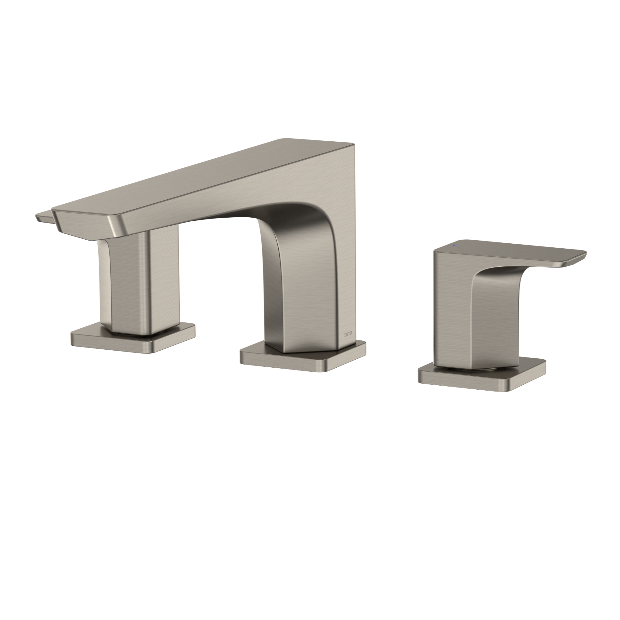 TOTO GE Two-Handle Deck-Mount Roman Tub Filler Trim, Brushed Nickel, Brass, TBG07201U#BN