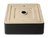 ALFI brand 15.13" x 15.13" Square Above Mount Porcelain Bathroom Sink, Black Matte, No Faucet Hole, ABC903-BM