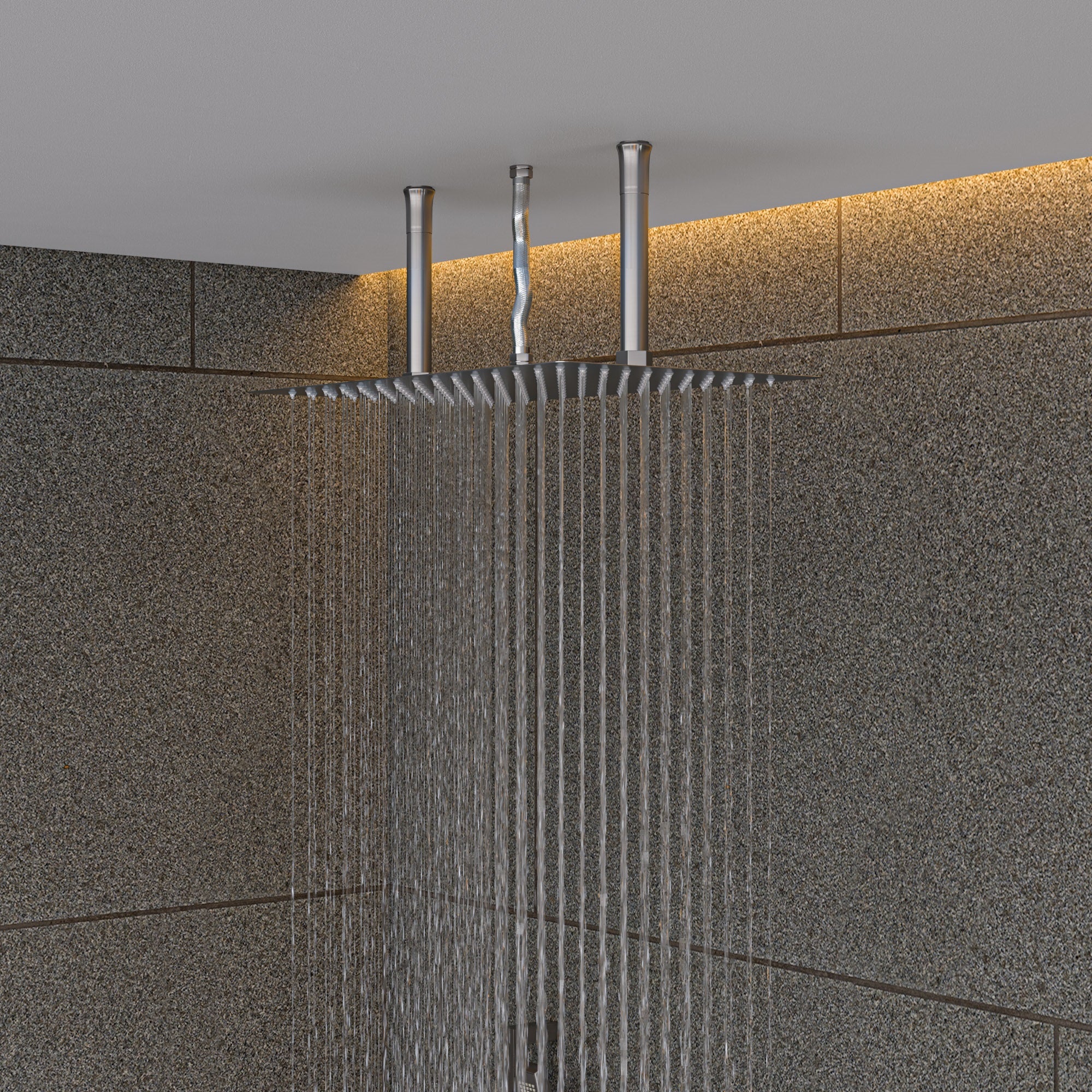 Main Image of ALFI brand RAIN2012-BSS 20" Rectangular Brushed Solid Stainless Steel Ultra Thin Rain Shower Head