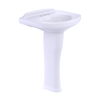 TOTO Dartmouth Rectangular Pedestal Bathroom Sink with Arched Front for 4 Inch Center Faucets, Cotton White, Vitreous China, LPT642.4#01
