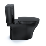 TOTO Aquia IV Two-Piece Elongated Dual Flush 1.28 and 0.9 GPF Universal Height Toilet, WASHLET+ Ready, Ebony, Vitreous China, MS446124CEMFN#51