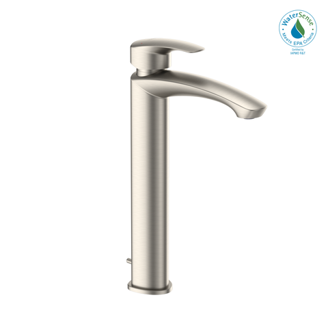 TOTO GM 1.2 GPM Single Handle Vessel Bathroom Sink Faucet with COMFORT GLIDE Technology, Brushed Nickel, Brass, TLG09305U#BN