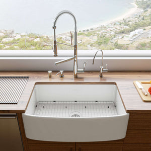 Alternate Image for ALFI brand 33" Fireclay Farmhouse Sink with Accessories, White, ABFC3320S-W