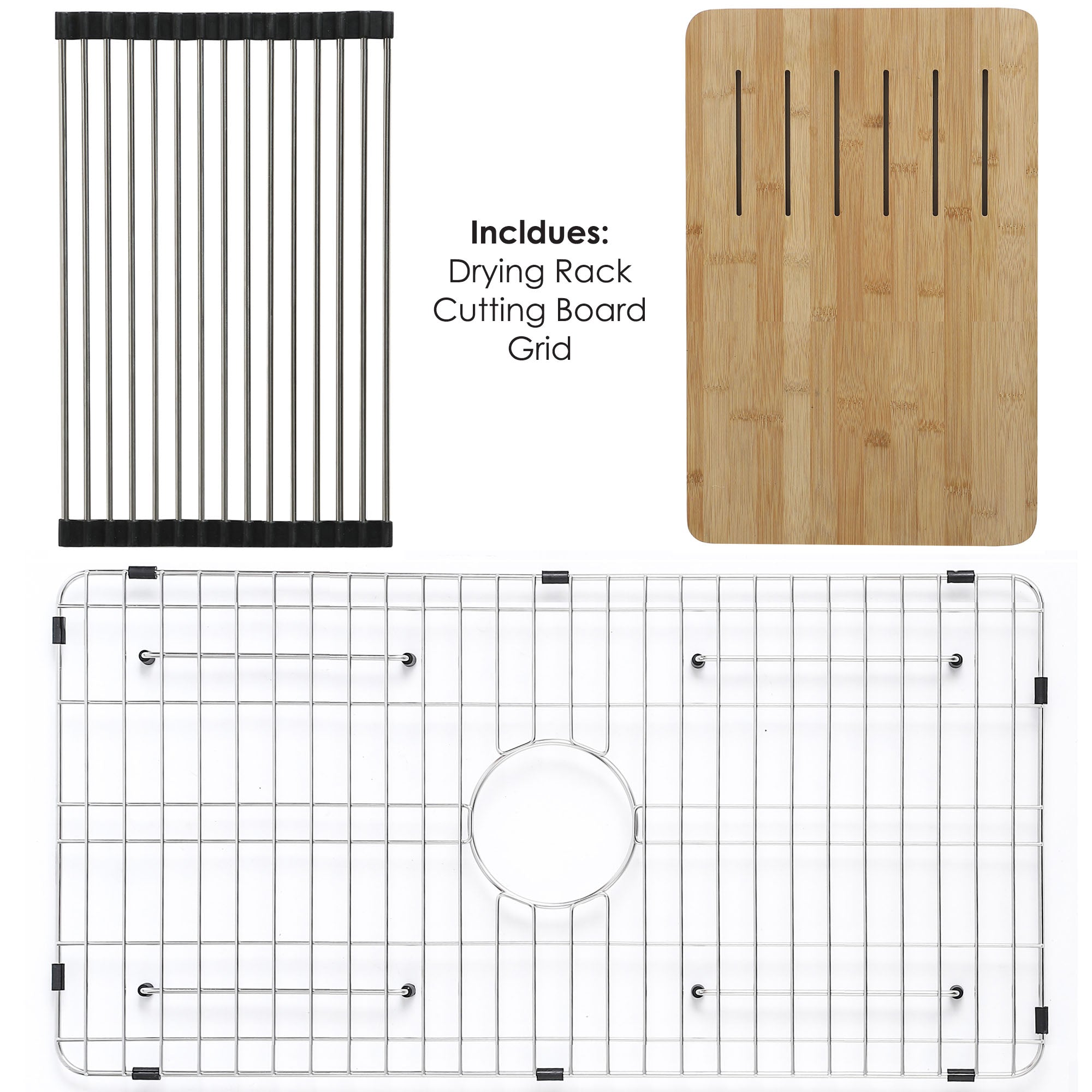 ALFI brand 32 fireclay workstation farmhouse step rim sink white product image