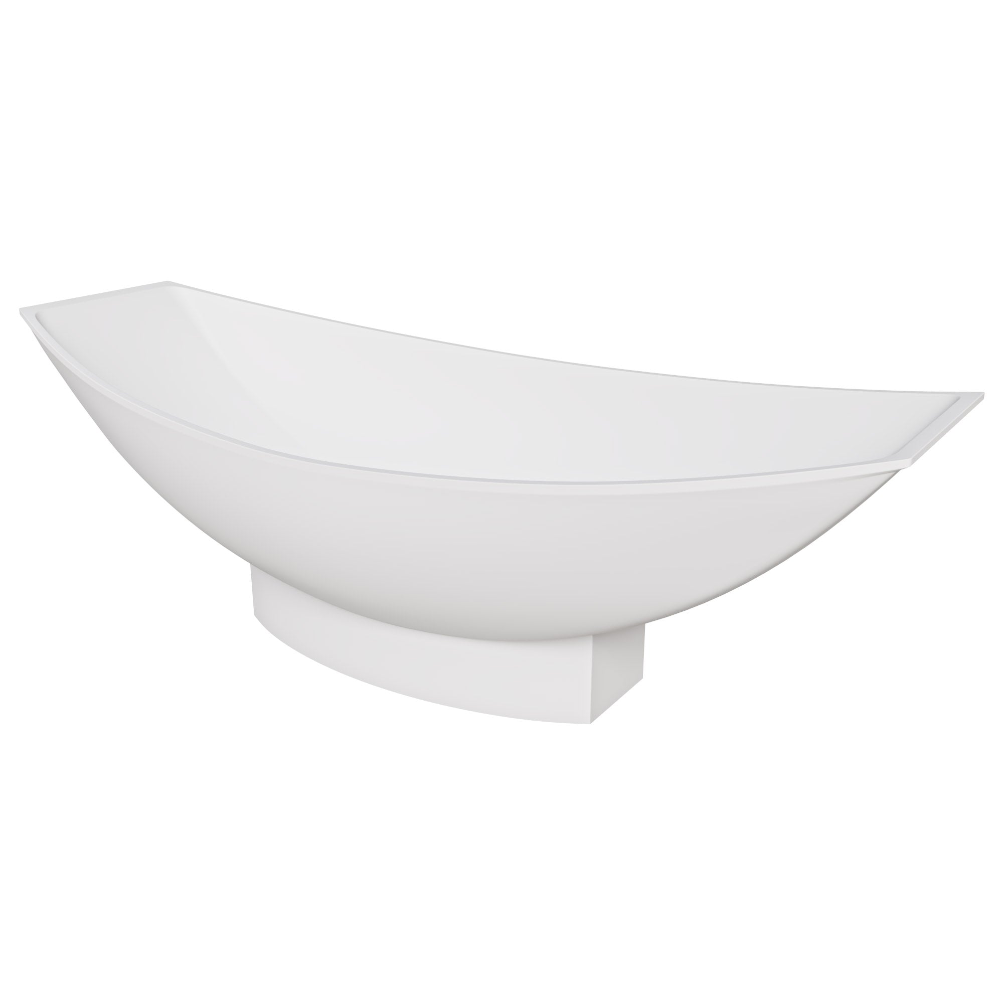 ALFI brand 71" Solid Surface Resin Free Standing Oval Bathtub, Hammock Style, White Matte, AB9991