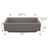 Blanco Vintera 30" Silgranit Farmhouse Sink, Volcano Gray, No Faucet Hole, 527417