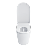 TOTO NEOREST LS Dual Flush 1.0 or 0.8 GF Integrated Bidet Toilet, Cotton White with Black Trim, Vitreous China and Plastic, MS8732CUMFG#01B