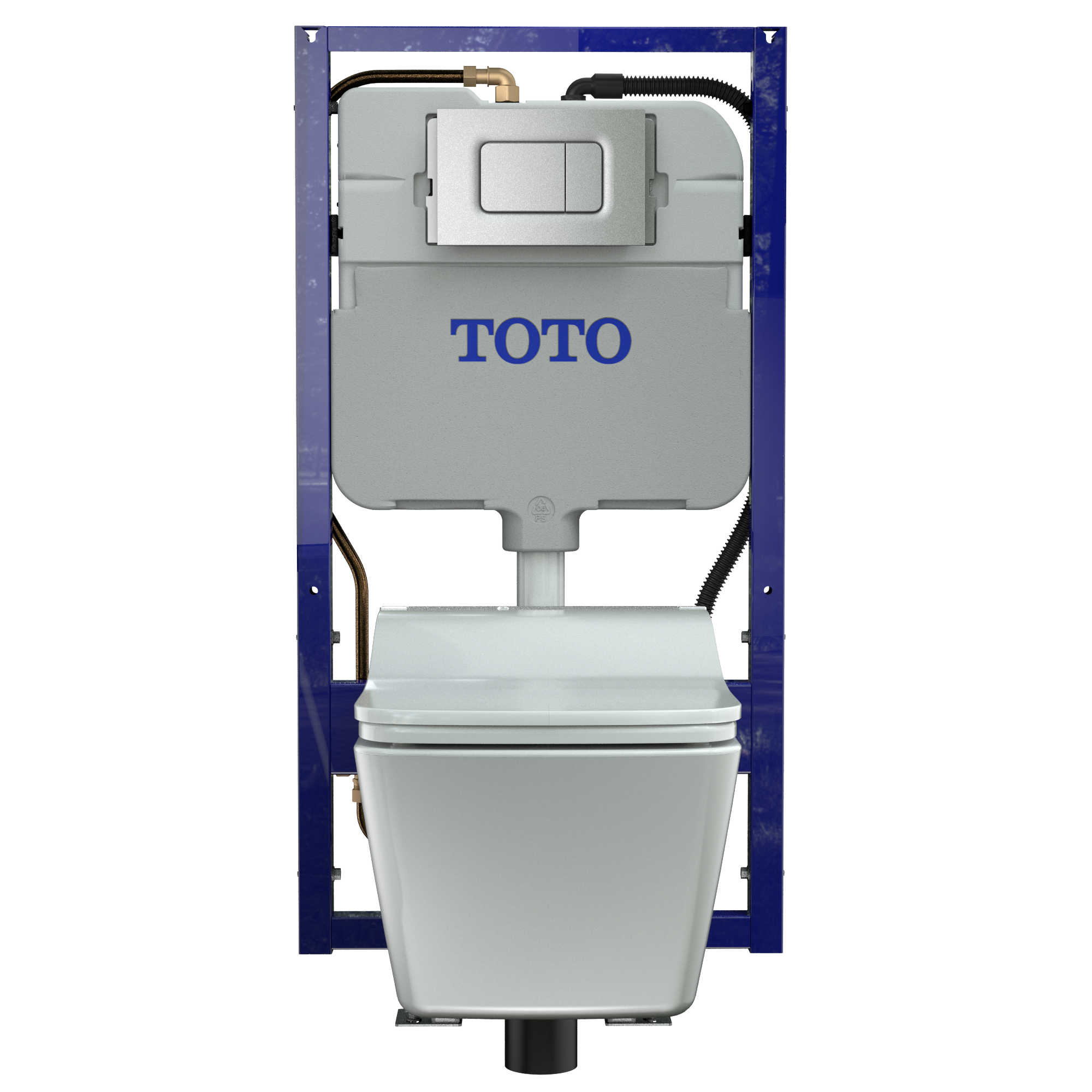 TOTO SW WASHLET+ Ready Square Electronic Bidet Toilet Seat with Auto Flush Ready Cotton White, Plastic, SW4549AT60#01
