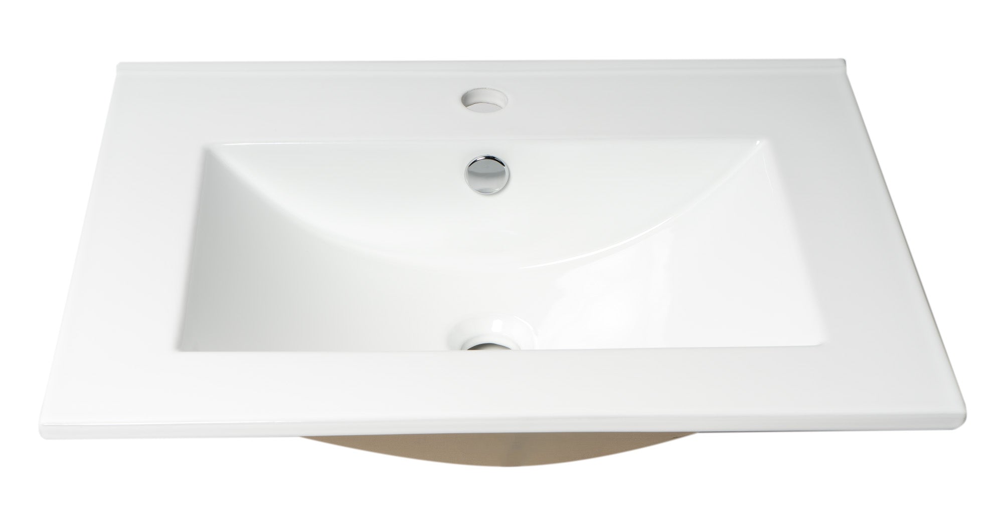 ALFI brand 23.63" x 18.13" Rectangle Drop In Porcelain Bathroom Sink, White, 1 Faucet Hole, ABC803