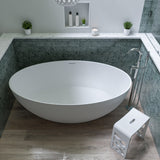 ALFI brand 67" Solid Surface Smooth Resin Free Standing Oval Soaking Bathtub, White Matte, AB9941