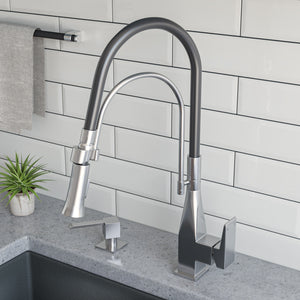 Alternate Image for ALFI brand 1.8 GPM Lever Gooseneck Spout Touch Kitchen Faucet, Modern, Gray, Brushed Nickel, ABKF3023-BN