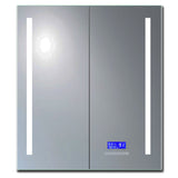 ALFI brand ABMC2630BT 26" x 30" Double Door LED Light Bluetooth Medicine Cabinet, Aluminum, Gray