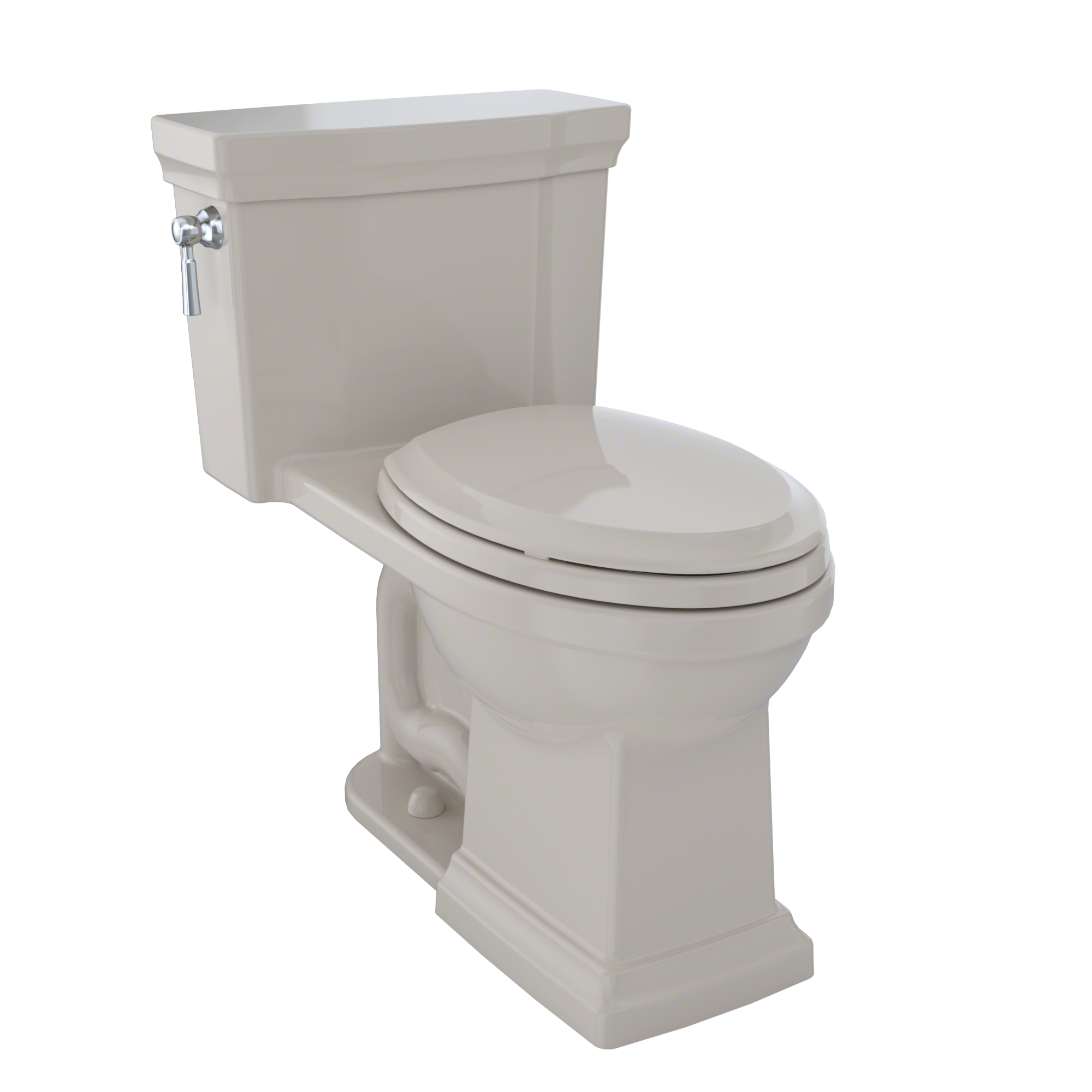 TOTO Promenade II One-Piece Elongated 1.28 GPF Universal Height Toilet with CEFIONTECT, Bone, Vitreous China, MS814224CEFG#03