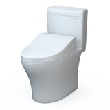 TOTO WASHLET+ Aquia IV Cube Two-Piece Elongated Dual Flush 1.28 and 0.9 GPF Toilet with C5 Bidet Seat, Cotton White, Vitreous China|Plastic, MW4363084CEMFGN#01