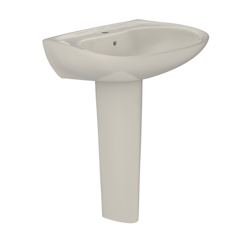 TOTO Prominence Oval Basin Pedestal Bathroom Sink with CeFiONtect for Single Hole Faucets, Sedona Beige, Vitreous China, LPT242G#12