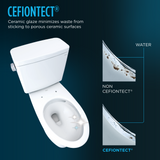 TOTO Drake Two-Piece Elongated 1.28 GPF Universal Height TORNADO FLUSH Toilet with CEFIONTECT and 10 Inch Rough-In, Cotton White, Vitreous China, CST776CEFG.10#01