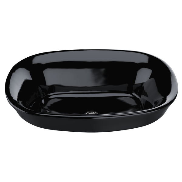 TOTO Maris Oval Semi-Recessed Vessel Bathroom Sink, Ebony, Vitreous China, LT480#51